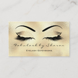Makeup Eyebrow Lashes Glitter Diamond Gold Glass Visitekaartje