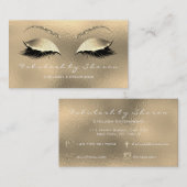 Makeup Eyebrow Lashes Glitter Diamond Gold White Visitekaartje (Voorkant / Achterkant)