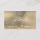 Makeup Eyebrow Lashes Glitter Diamond Gold White Visitekaartje (Achterkant)