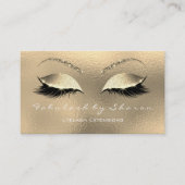 Makeup Eyebrow Lashes Glitter Diamond Gold White Visitekaartje (Voorkant)