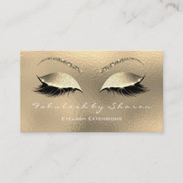 Makeup Eyebrow Lashes Glitter Diamond Gold White Visitekaartje