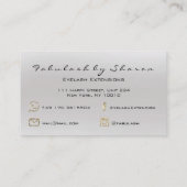 Makeup Eyebrow Lashes Glitter Diamond Gray Luxury Visitekaartje (Achterkant)