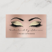 Makeup Eyebrow Lashes Glitter Diamond Pink Gold Visitekaartje (Voorkant)