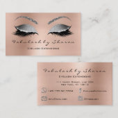 Makeup Eyebrow Lashes Glitter Diamond Pink Silver Visitekaartje (Voorkant / Achterkant)