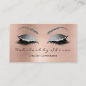 Makeup Eyebrow Lashes Glitter Diamond Pink Silver Visitekaartje (Voorkant)
