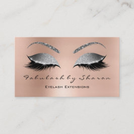 Makeup Eyebrow Lashes Glitter Diamond Pink Silver Visitekaartje