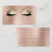 Makeup Eyebrow Lashes Glitter Diamond Pink White Visitekaartje (Voorkant / Achterkant)