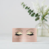 Makeup Eyebrow Lashes Glitter Diamond Pink White Visitekaartje (Staand voorkant)