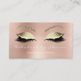 Makeup Eyebrow Lashes Glitter Diamond Pink White Visitekaartje