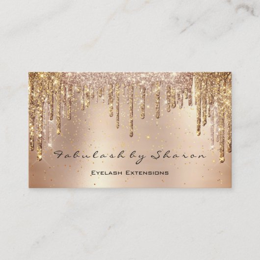 Makeup Eyebrow Lashes Glitter Drift Gold Spark Visitekaartje (Voorkant)
