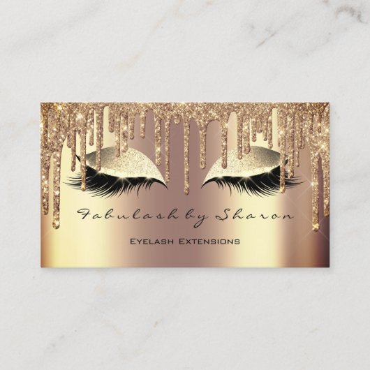 Makeup Eyebrow Lashes Glitter Drift Sepia Gold Visitekaartje (Voorkant)