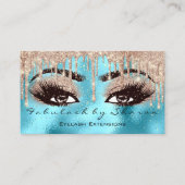 Makeup Eyebrow Lashes Glitter Drip Blue VIP Roos Visitekaartje (Voorkant)