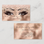 Makeup Eyebrow Lashes Glitter Drip Crystals Roos Visitekaartje (Voorkant / Achterkant)