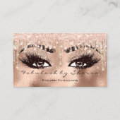 Makeup Eyebrow Lashes Glitter Drip Crystals Roos Visitekaartje (Voorkant)