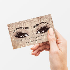 Makeup Eyebrow Lashes Glitter Drip Gold ConfetRose Visitekaartje