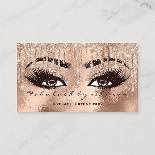 Makeup Eyebrow Lashes Glitter Drip Qr Code Visitekaartje (Voorkant)