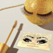 Makeup Eyebrow Lashes Glitter Drip Spark Faux Gold Visitekaartje
