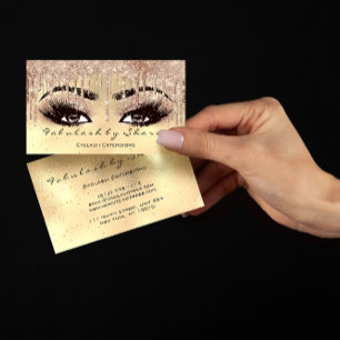 Makeup Eyebrow Lashes Glitter Drip Spark Glam Gold Visitekaartje