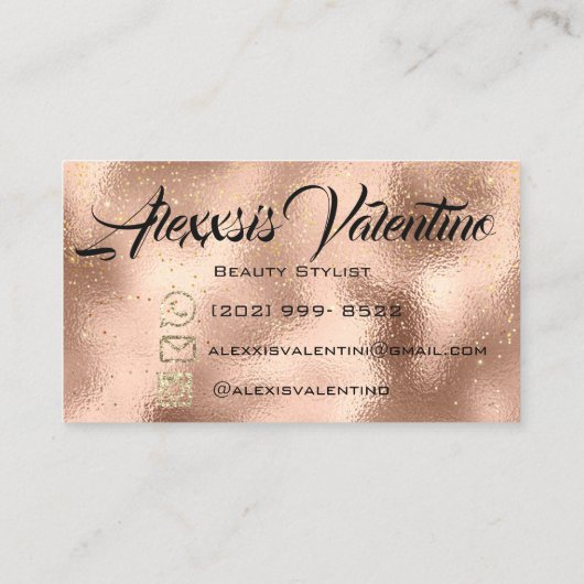 Makeup Eyebrow Lashes Glitter Drip Spark Social Visitekaartje (Achterkant)