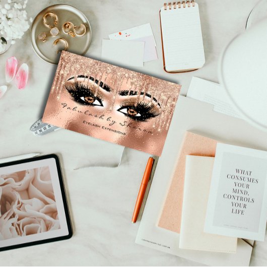 Makeup Eyebrow Lashes Glitter Drip Spark VIP Roos Visitekaartje