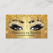 Makeup Eyebrow Lashes Glitter Drip VIP Gold Visitekaartje (Voorkant)