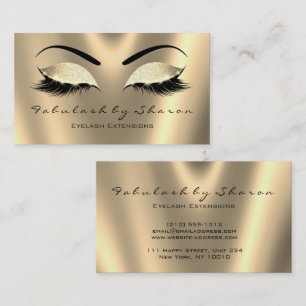 Makeup Eyebrow Lashes Glitter Faux Sepia Gold Lux Visitekaartje