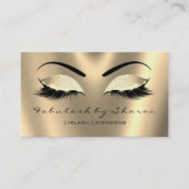 Makeup Eyebrow Lashes Glitter Faux Sepia Gold Lux Visitekaartje (Voorkant)