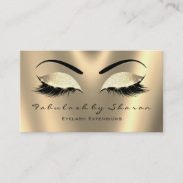 Makeup Eyebrow Lashes Glitter Faux Sepia Gold Lux Visitekaartje