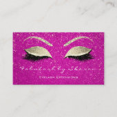 Makeup Eyebrow Lashes Glitter Gold Confetti Roze Visitekaartje (Voorkant)