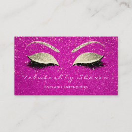 Makeup Eyebrow Lashes Glitter Gold Confetti Roze Visitekaartje