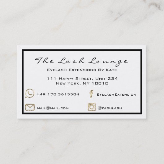 Makeup Eyebrow Lashes Glitter Gold White Black2 Visitekaartje (Achterkant)