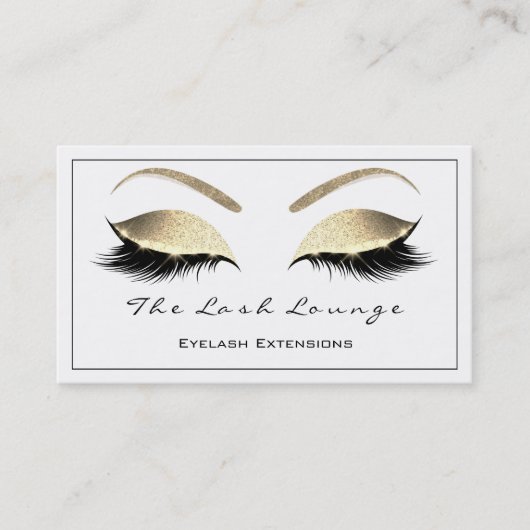 Makeup Eyebrow Lashes Glitter Gold White Black2 Visitekaartje (Voorkant)