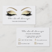 Makeup Eyebrow Lashes Glitter Gold White Black Visitekaartje (Voorkant / Achterkant)