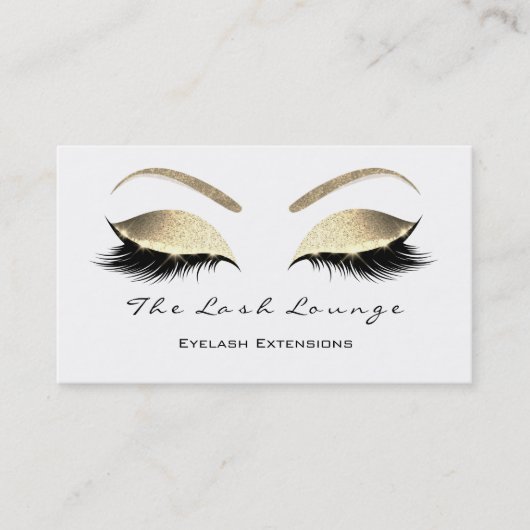Makeup Eyebrow Lashes Glitter Gold White Black Visitekaartje (Voorkant)