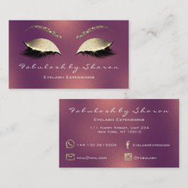 Makeup Eyebrow Lashes Glitter Green Copper Roos Visitekaartje