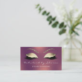 Makeup Eyebrow Lashes Glitter Green Copper Roos Visitekaartje (Staand voorkant)