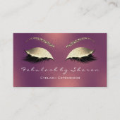 Makeup Eyebrow Lashes Glitter Green Copper Roos Visitekaartje (Voorkant)