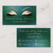Makeup Eyebrow Lashes Glitter Green Tropical Cali Visitekaartje (Voorkant / Achterkant)