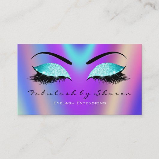 Makeup Eyebrow Lashes Glitter Ombre Paars Visitekaartje (Voorkant)