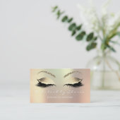 Makeup Eyebrow Lashes Glitter Pink Rose White Lux Visitekaartje (Staand voorkant)