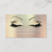 Makeup Eyebrow Lashes Glitter Pink Rose White Lux Visitekaartje (Voorkant)