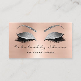 Makeup Eyebrow Lashes Glitter Pink Silver Grey Visitekaartje
