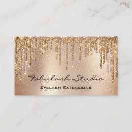 Makeup Eyebrow Lashes Glitter Roos Gold Drivers Visitekaartje