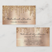 Makeup Eyebrow Lashes Glitter Roos Gold Drivers Visitekaartje (Voorkant / Achterkant)