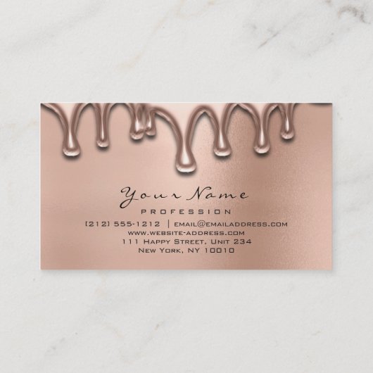 Makeup Eyebrow Lashes Glitter Roos Gold Waxing Visitekaartje (Achterkant)