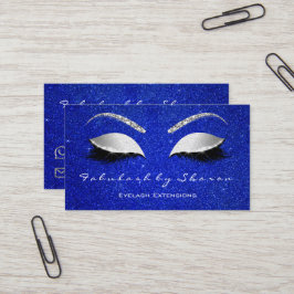 Makeup Eyebrow Lashes Glitter Silver Grey Blue Visitekaartje