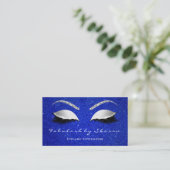 Makeup Eyebrow Lashes Glitter Silver Grey Blue Visitekaartje (Staand voorkant)
