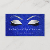 Makeup Eyebrow Lashes Glitter Silver Grey Blue Visitekaartje (Voorkant)
