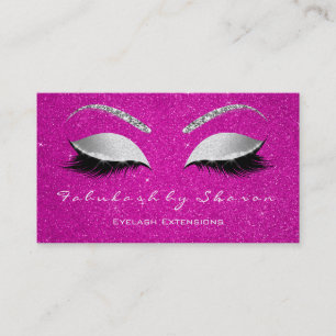 Makeup Eyebrow Lashes Glitter Silver Grey Hot Pink Visitekaartje
