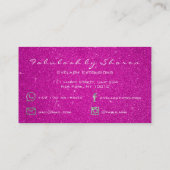 Makeup Eyebrow Lashes Glitter Silver Grey Hot Pink Visitekaartje (Achterkant)